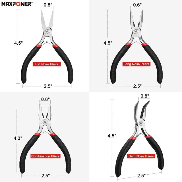 8-Piece Mini Pliers Set: Choose the nose for the shape