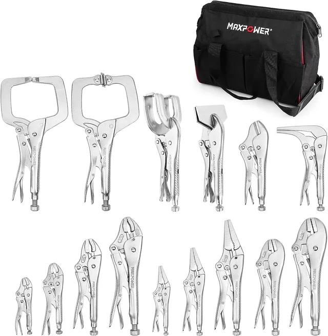 15-Piece Locking Pliers & Welding Clamps Set